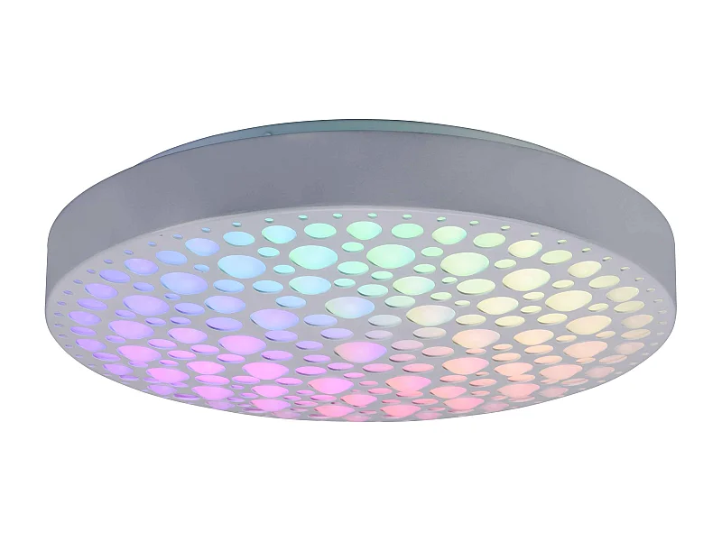 Plafoniera LED RGB, bianco effetto cerchi, D 40 cm, Chizu