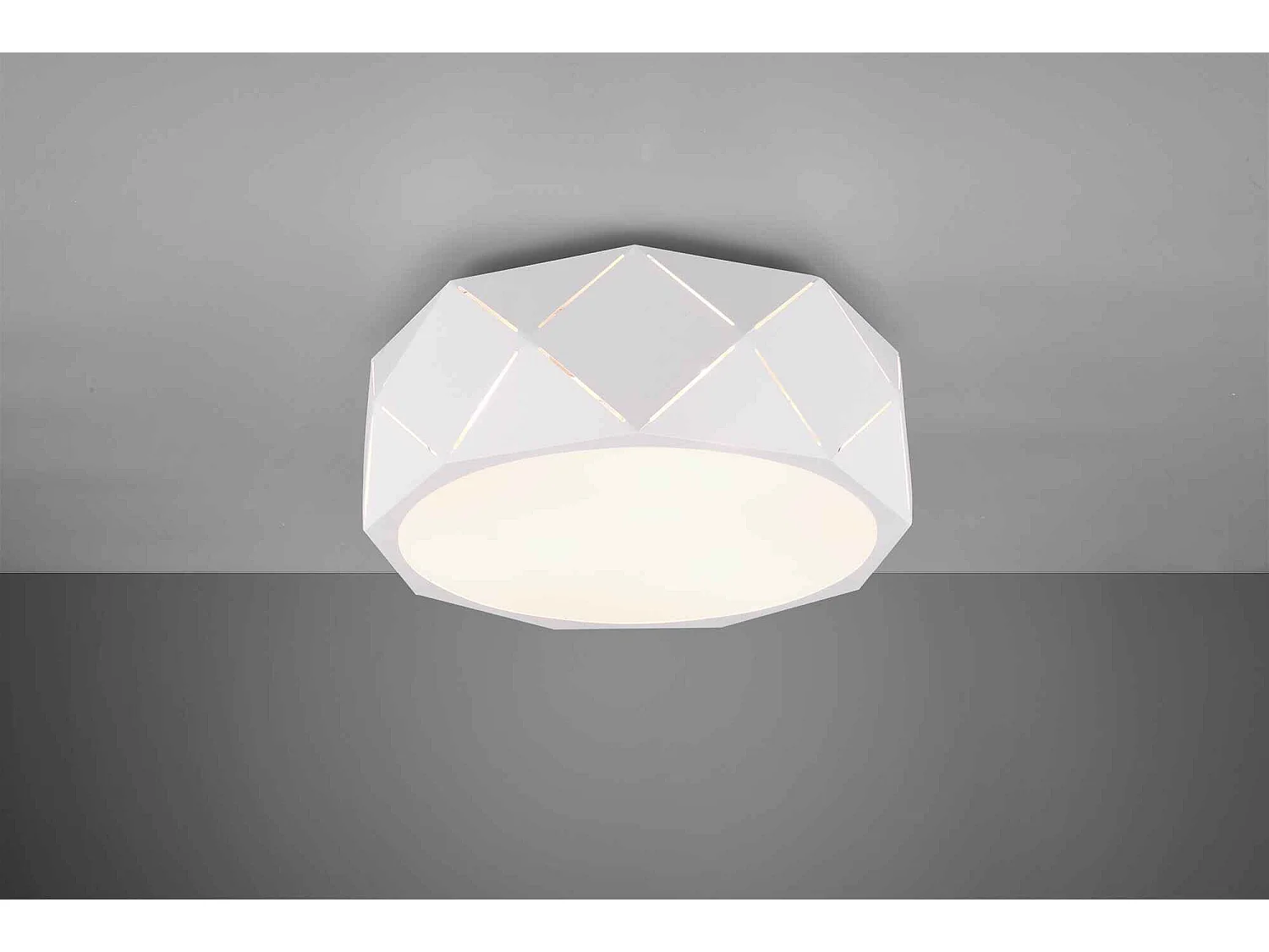 Plafoniera con tagli laser, metallo, bianco, D 40 cm, Zandor