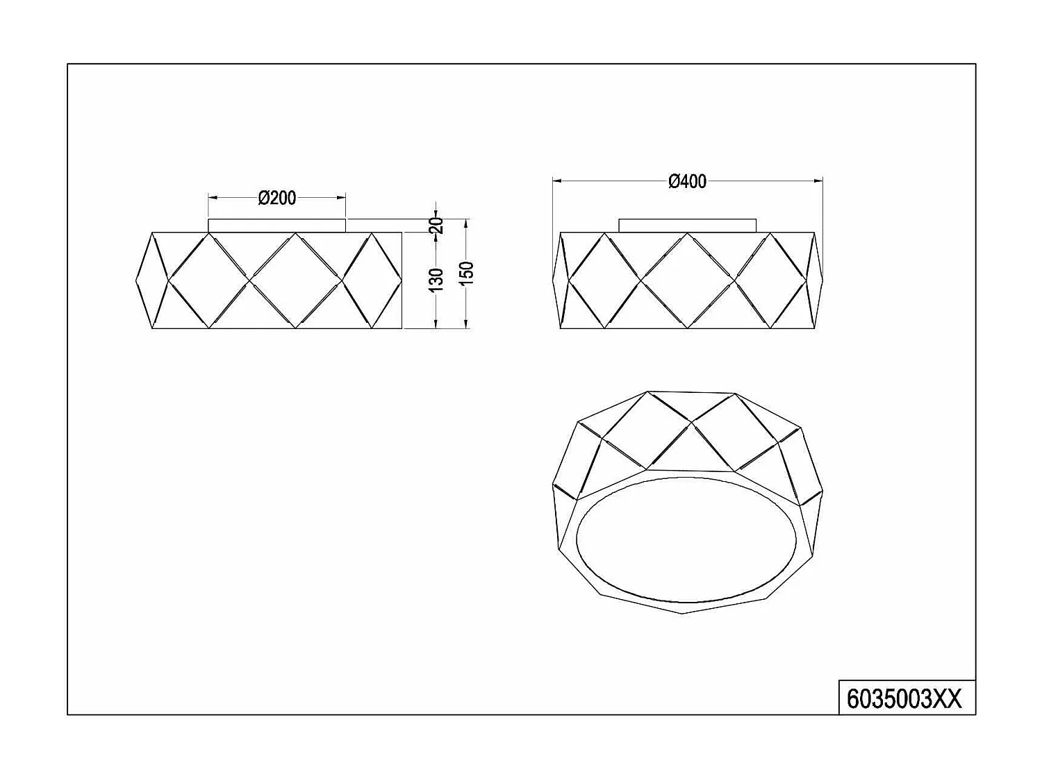 Plafoniera con tagli laser, metallo, bianco, D 40 cm, Zandor