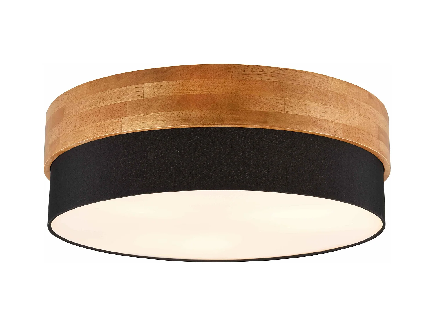 Plafoniera, legno naturale, nero, D 50 cm, Seasons