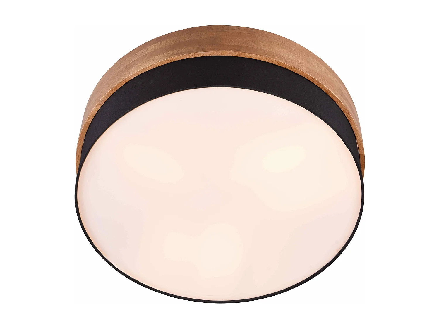 Plafoniera, legno naturale, nero, D 50 cm, Seasons