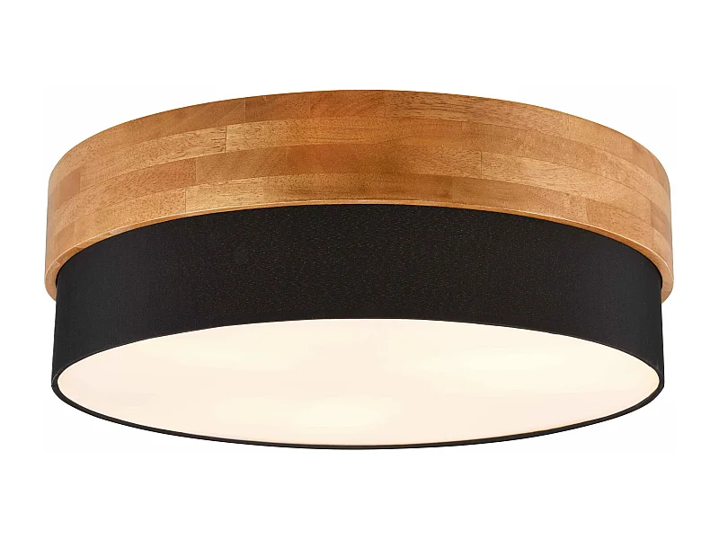 Plafoniera, legno naturale, nero, D 50 cm, Seasons