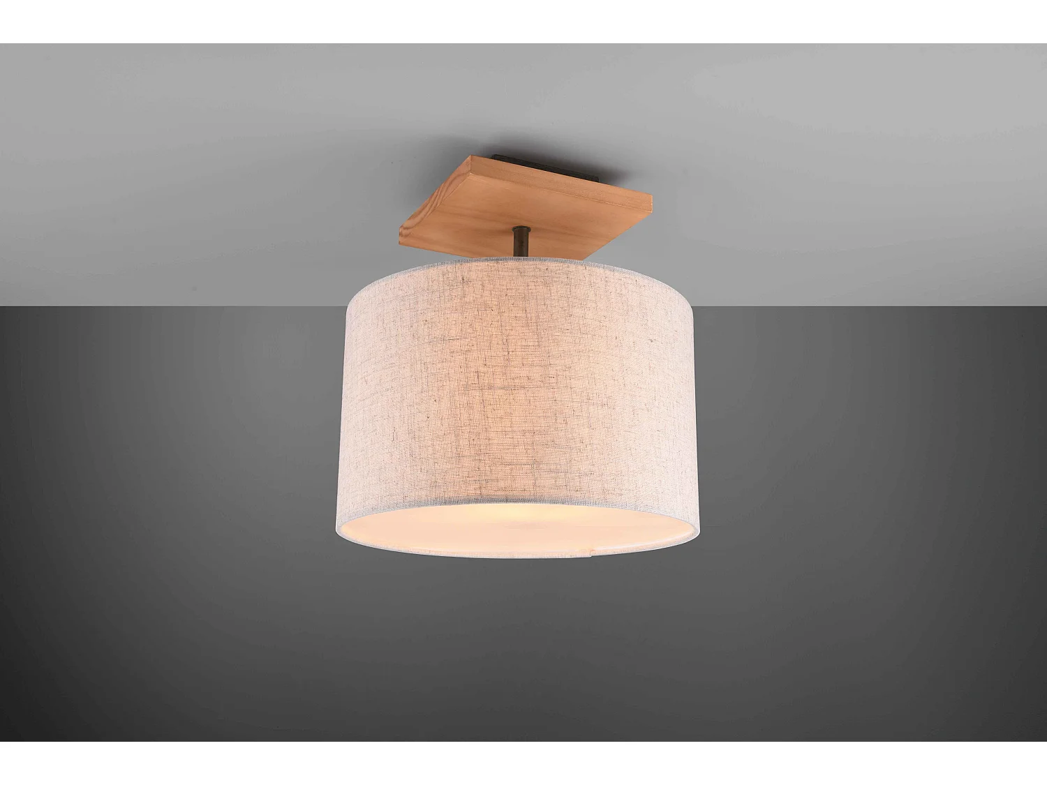 Plafoniera con paralume, legno, sabbia, D 36 cm, Elmau