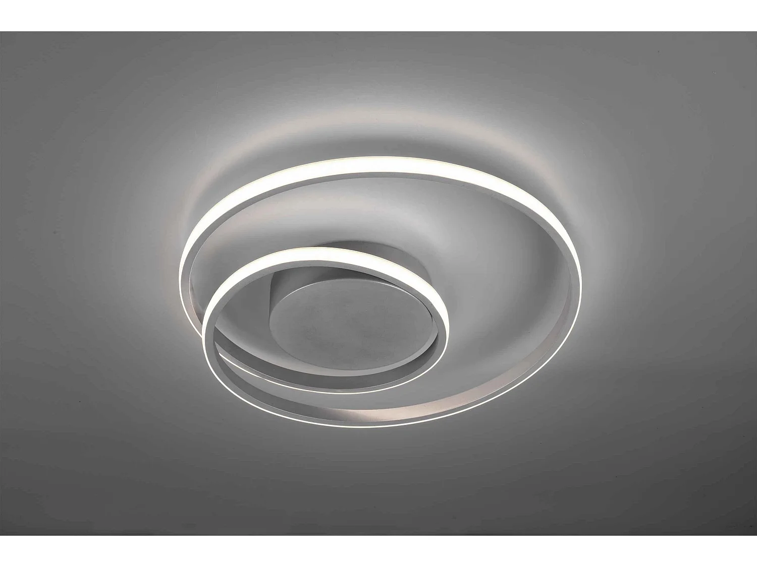 Plafoniera LED spirale, metallo, titano, D 39 cm, Zibal