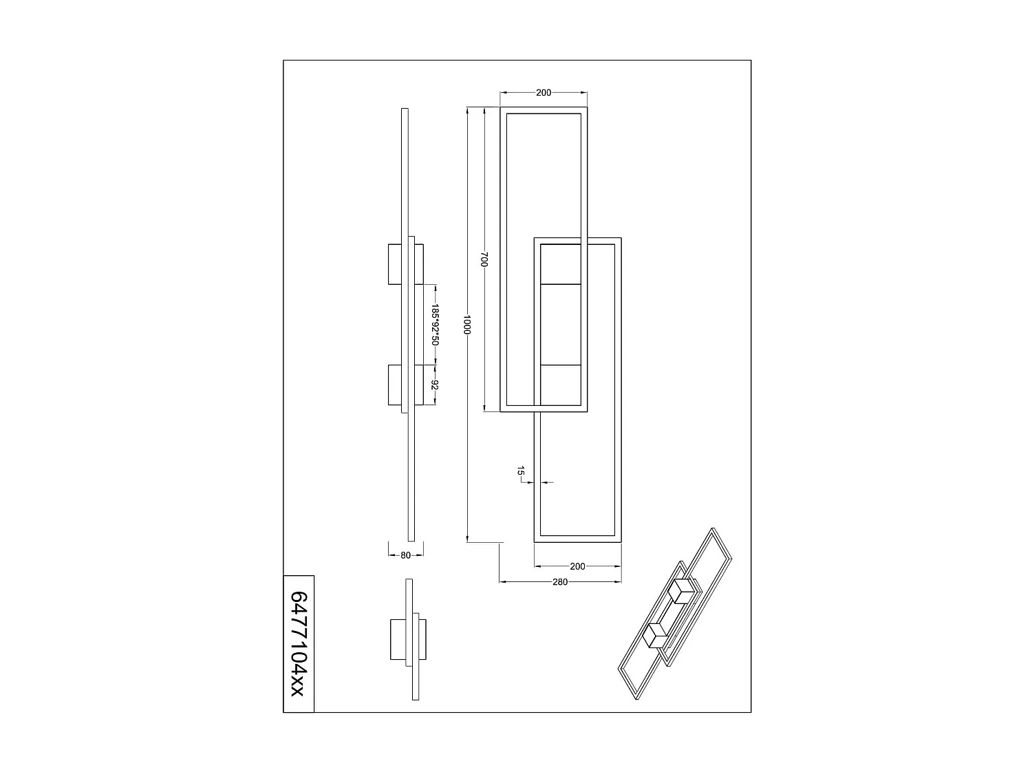 Plafoniera LED, metallo, nero, L 100 cm, Albany