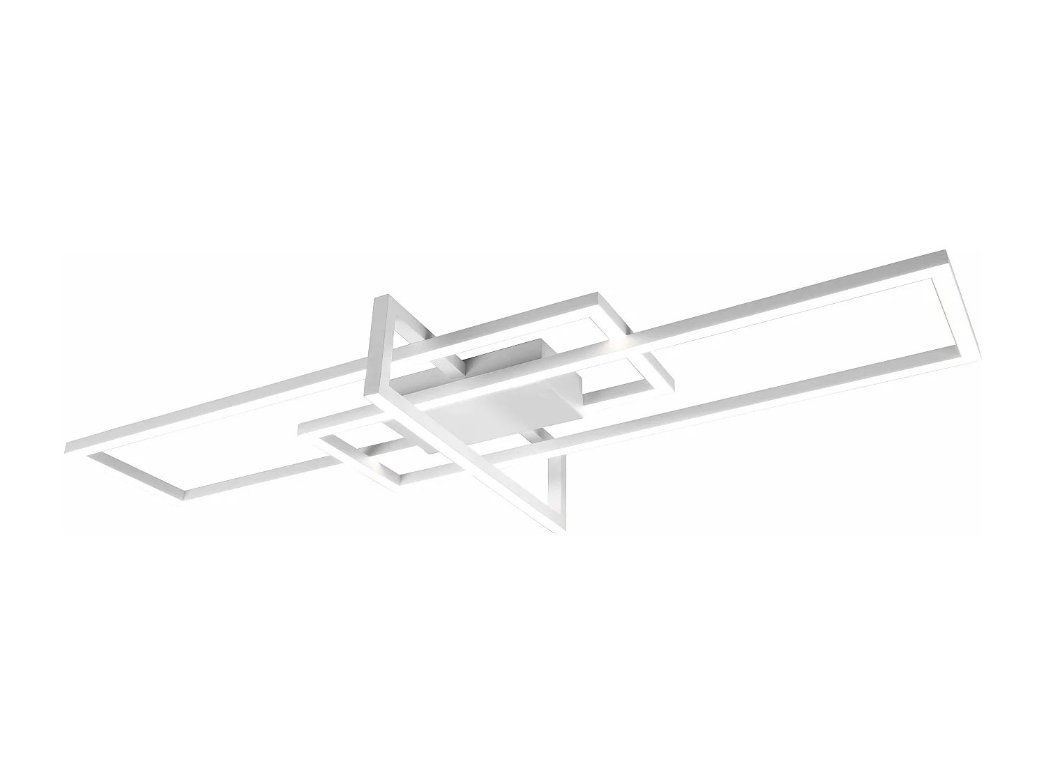 Plafoniera LED triplo rettangolo, metallo, bianco, L 100 cm, Salinas