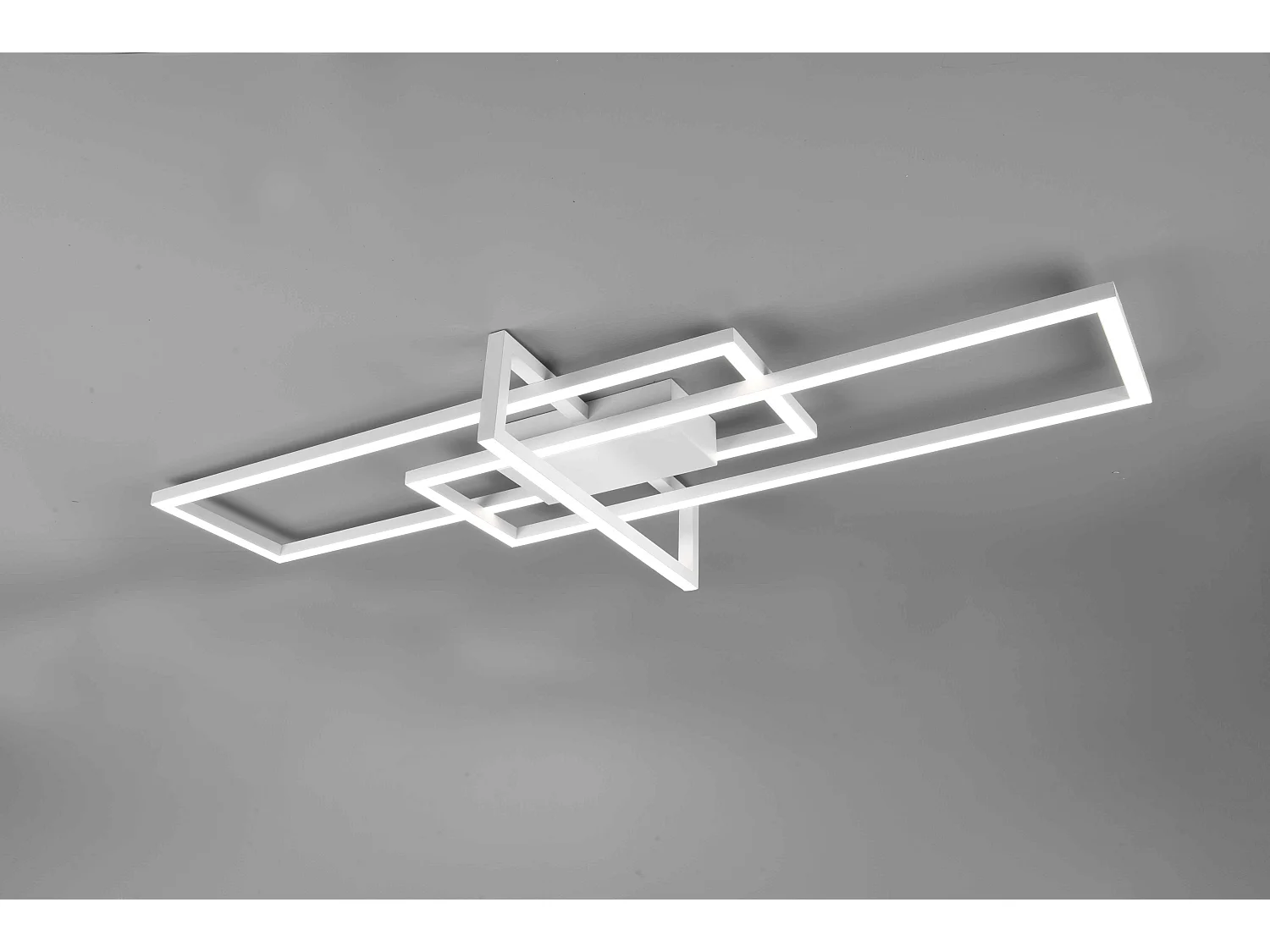 Plafoniera LED triplo rettangolo, metallo, bianco, L 100 cm, Salinas