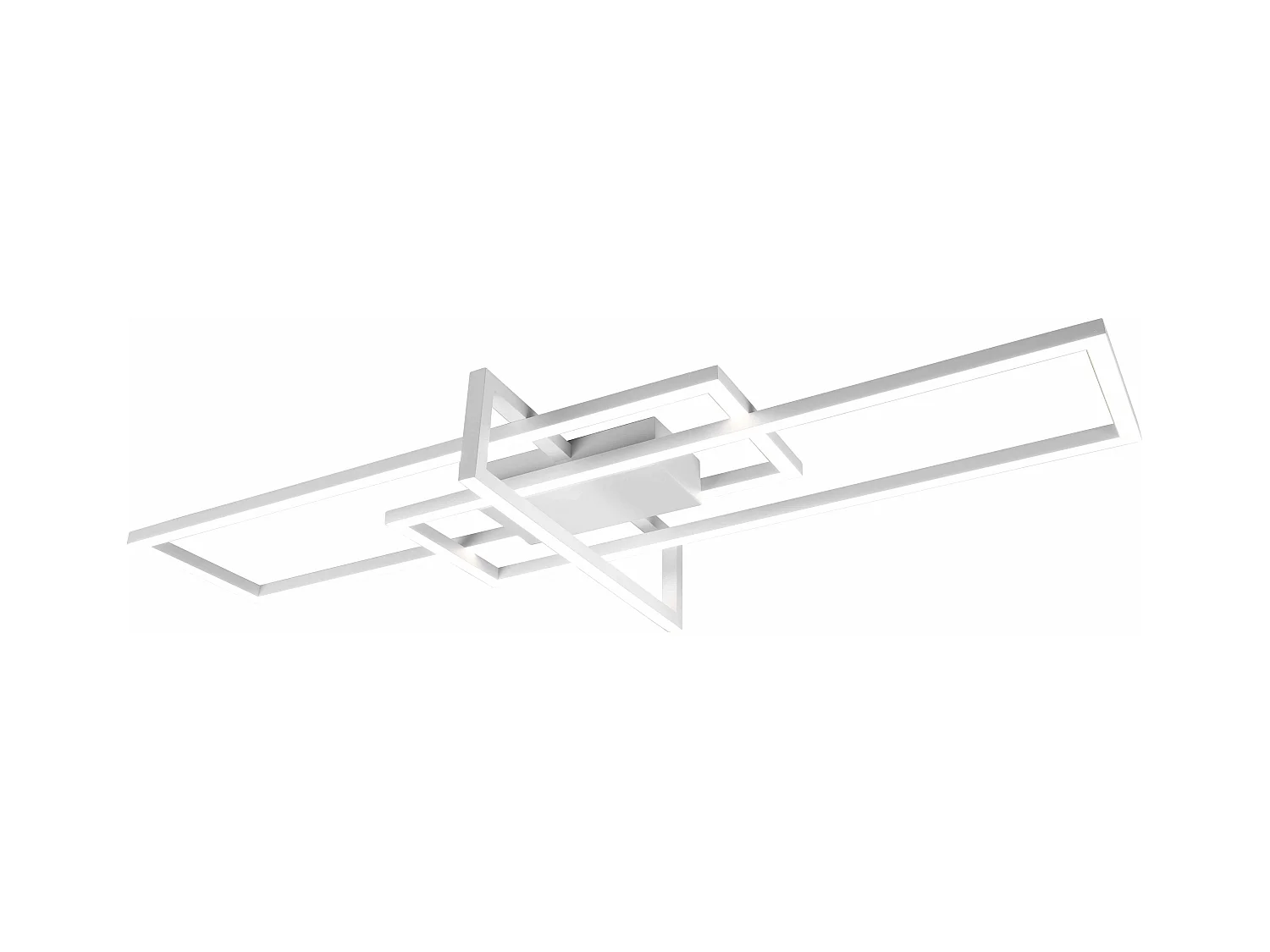 Plafoniera LED triplo rettangolo, metallo, bianco, L 100 cm, Salinas