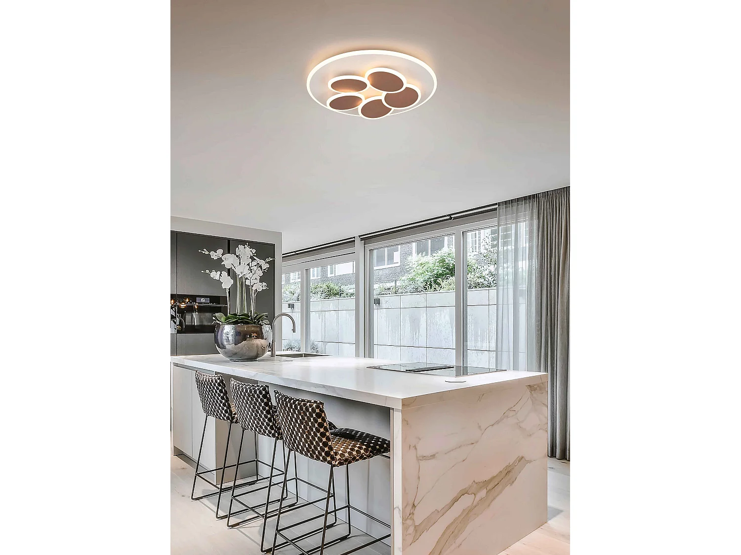 Plafoniera LED, metallo, caffè, D 50 cm, Mandala