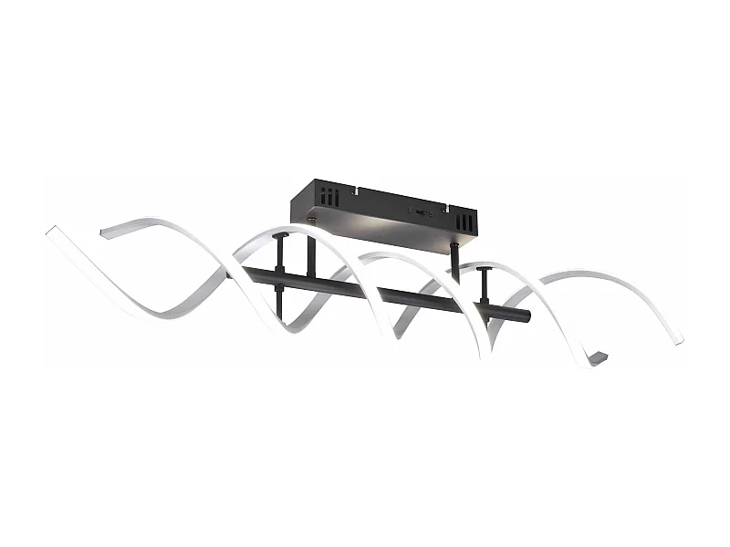 Plafoniera LED spirale, metallo, alluminio e nero, L 90 cm, Sequence