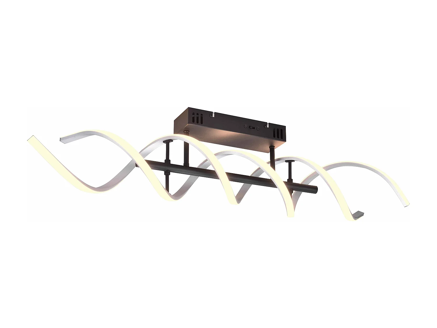 Plafoniera LED spirale, metallo, alluminio e nero, L 90 cm, Sequence