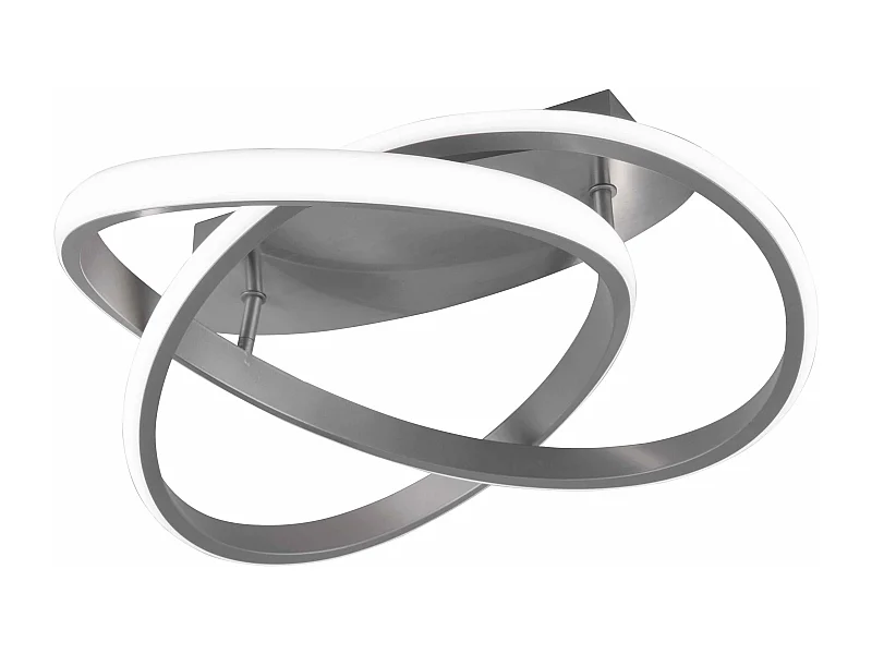 Plafoniera LED cerchio, metallo, acciaio satinato, D 45 cm, Course
