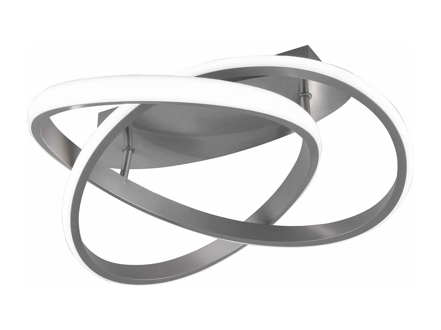 Plafoniera LED cerchio, metallo, acciaio satinato, D 45 cm, Course