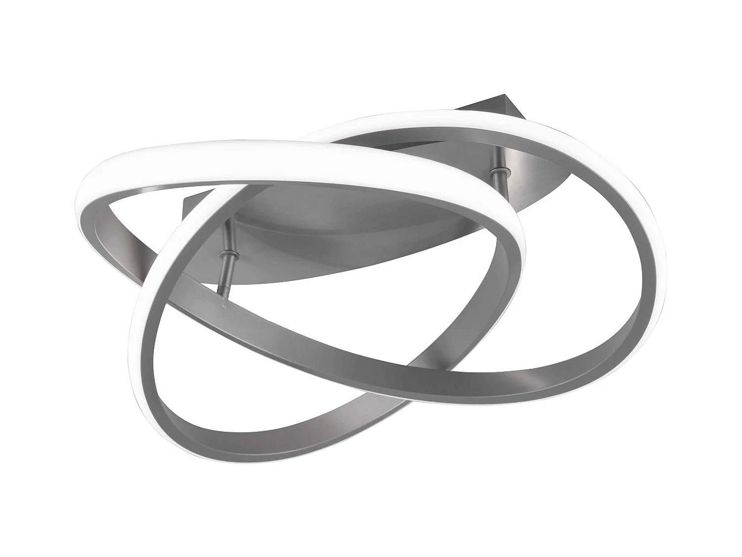 Plafoniera LED cerchio, metallo, acciaio satinato, D 45 cm, Course