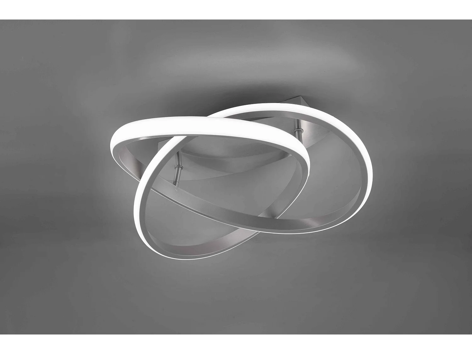 Plafoniera LED cerchio, metallo, acciaio satinato, D 45 cm, Course