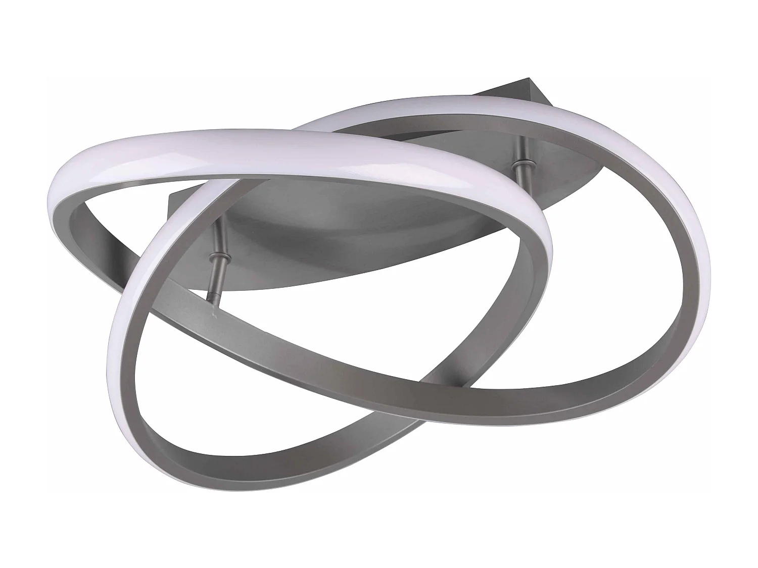 Plafoniera LED cerchio, metallo, acciaio satinato, D 45 cm, Course