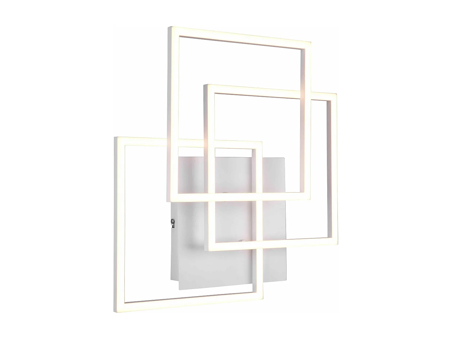 Plafoniera LED 3 quadrati, metallo, bianco, L 39 cm, Mobile