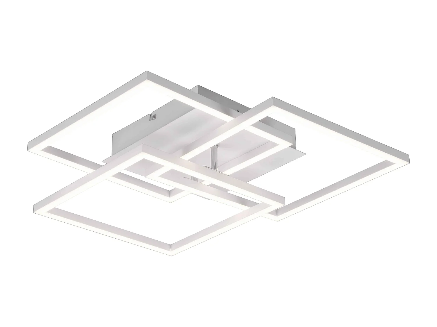 Plafoniera LED 3 quadrati, metallo, bianco, L 39 cm, Mobile