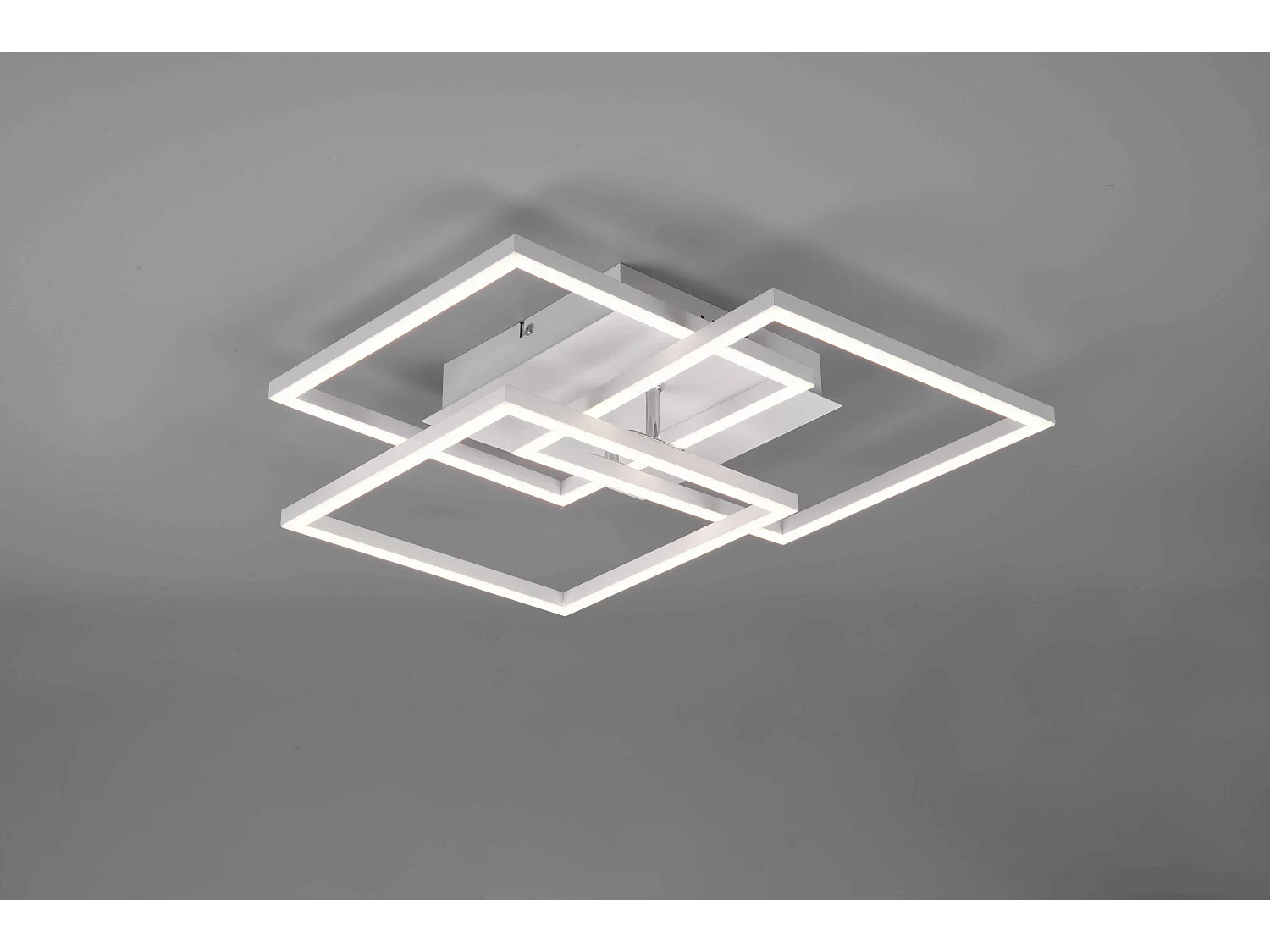 Plafoniera LED 3 quadrati, metallo, bianco, L 39 cm, Mobile