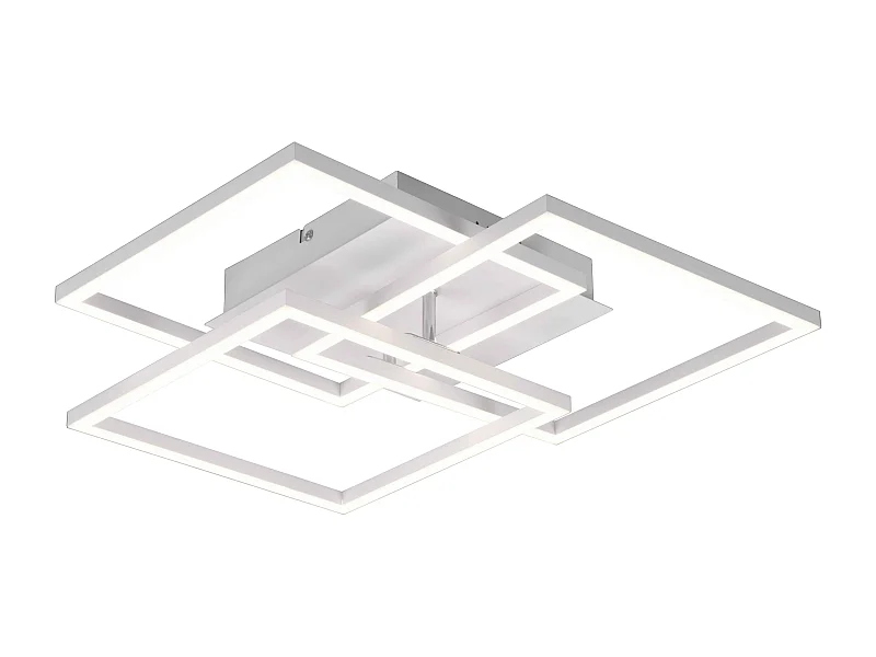 Plafoniera LED 3 quadrati, metallo, bianco, L 39 cm, Mobile