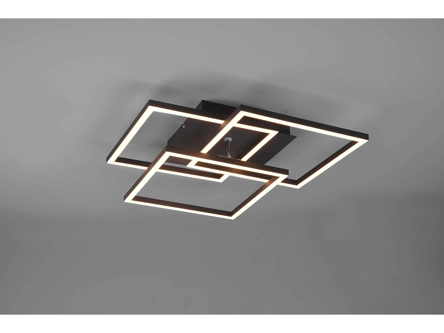 Plafoniera LED 3 quadrati, metallo, nero, L 39 cm, Mobile