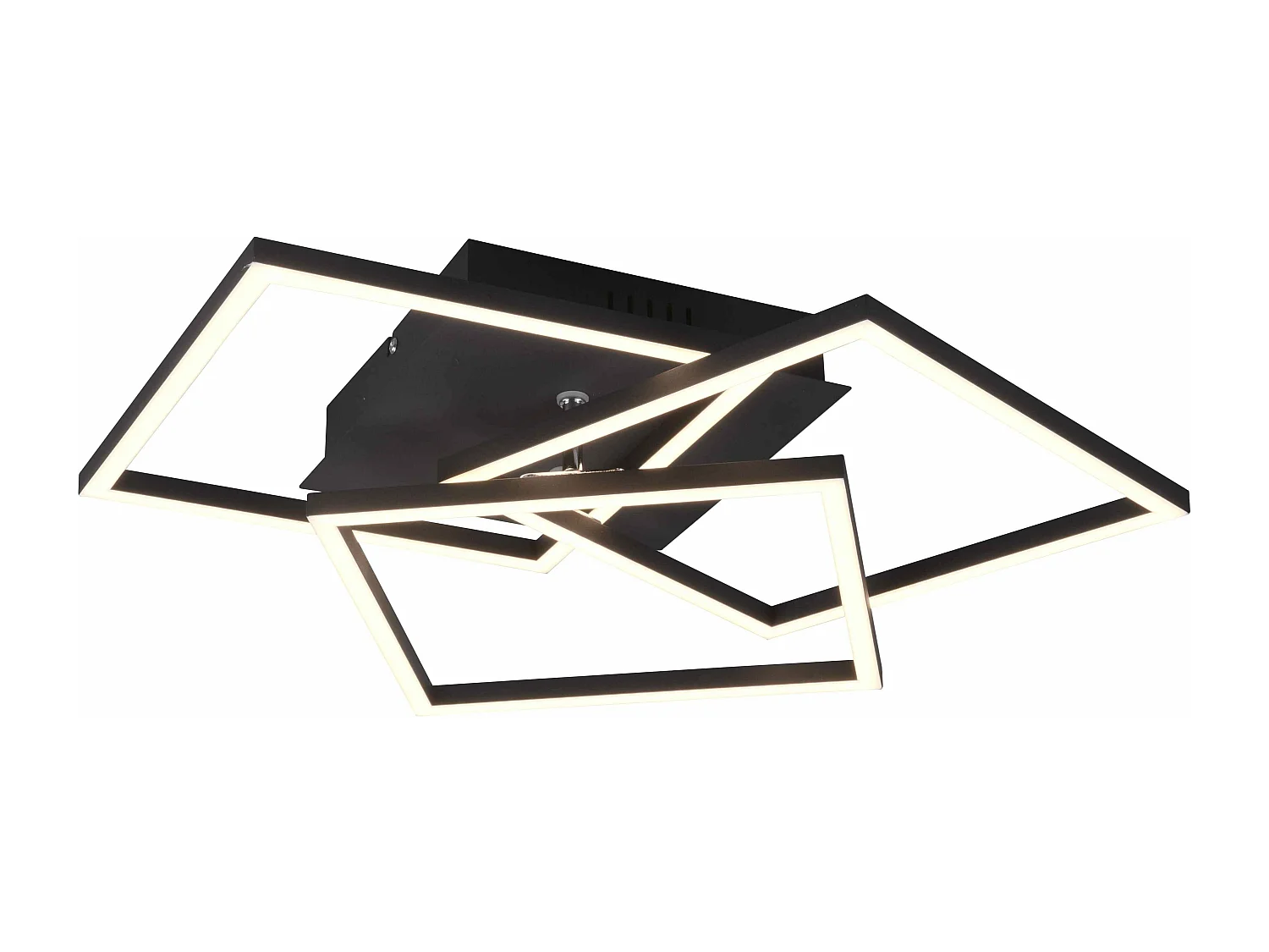 Plafoniera LED 3 quadrati, metallo, nero, L 39 cm, Mobile