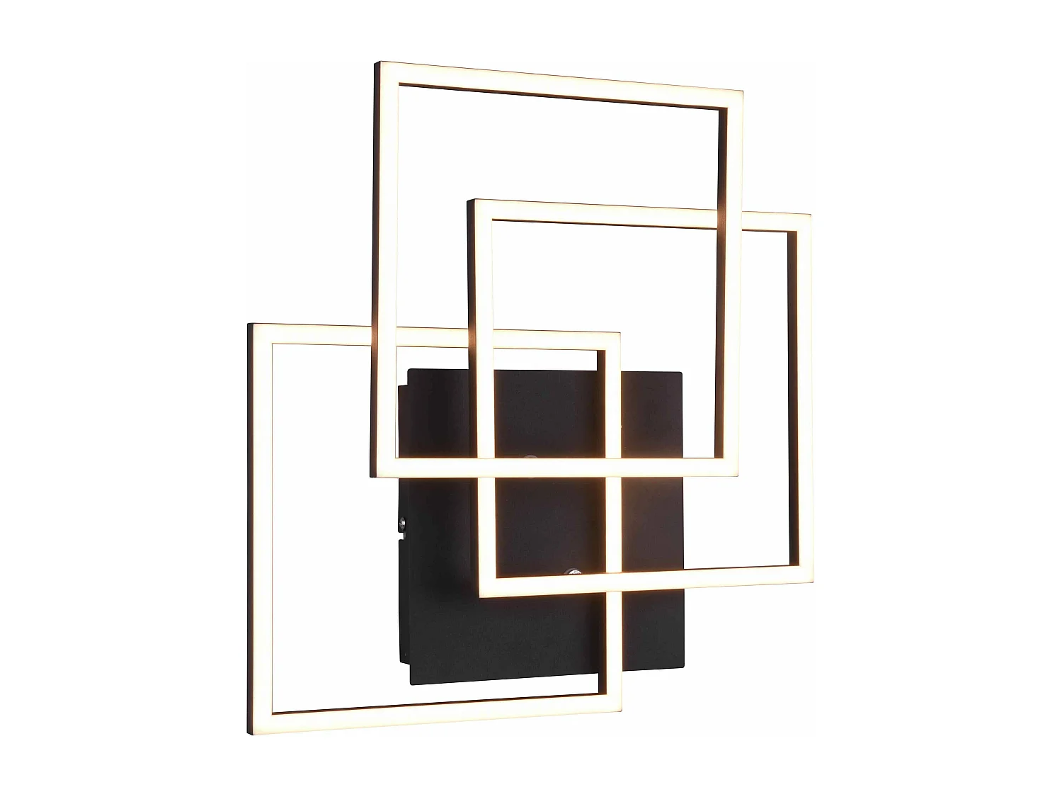 Plafoniera LED 3 quadrati, metallo, nero, L 39 cm, Mobile