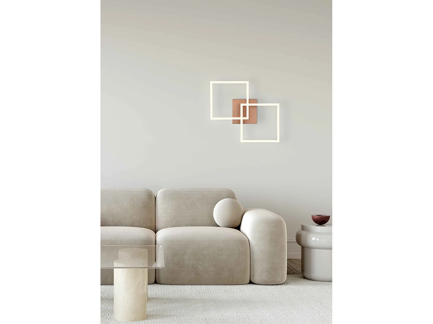 Plafoniera/Applique LED, metallo, caffè, L 44,6 cm, Trail