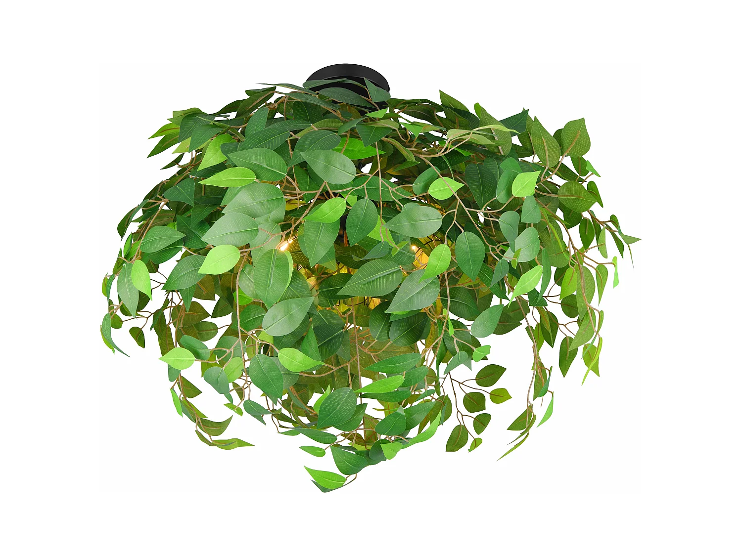 Plafoniera, metallo e plastica, verde effetto naturale, D 70 cm, Leavy
