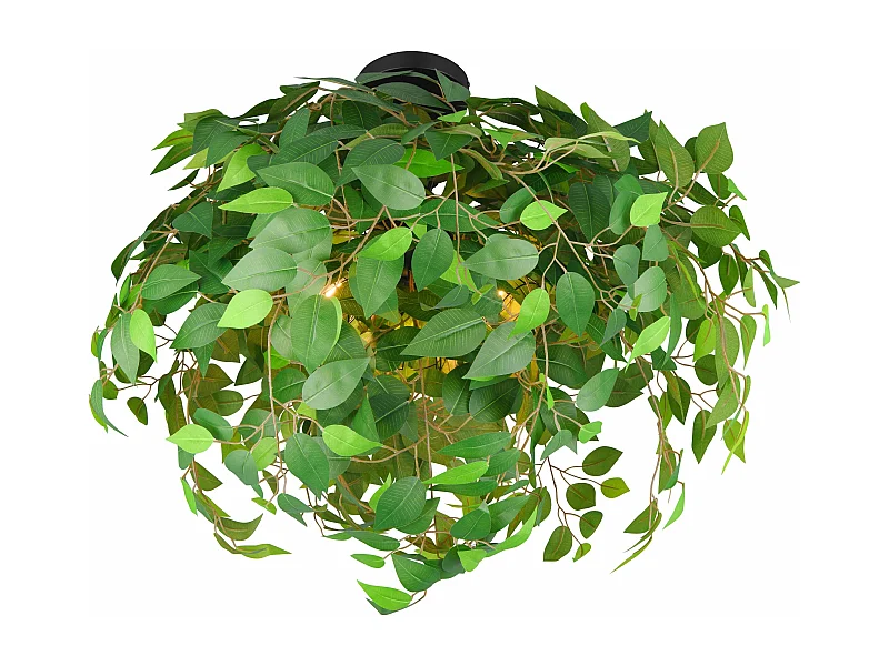 Plafoniera, metallo e plastica, verde effetto naturale, D 70 cm, Leavy