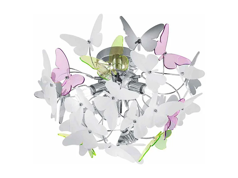 Plafoniera con farfalle, metallo, multicolor, D 45 cm, Butterfly