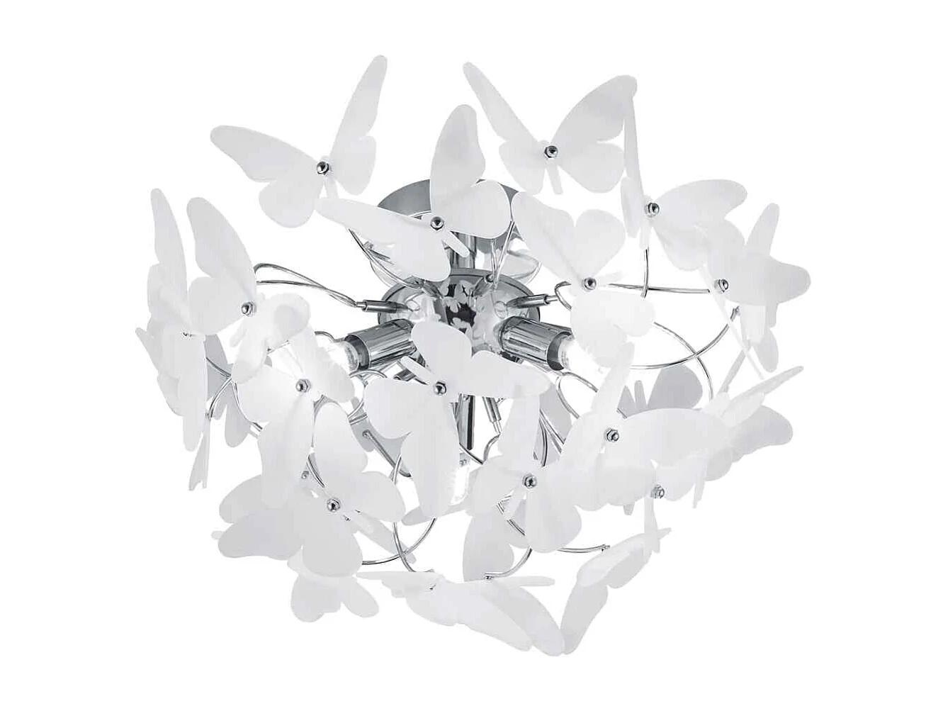 Plafoniera con farfalle, metallo, multicolor, D 45 cm, Butterfly