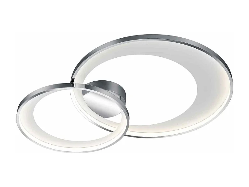 Plafoniera LED doppio cerchio, metallo, bianco, L 80 cm, Granada
