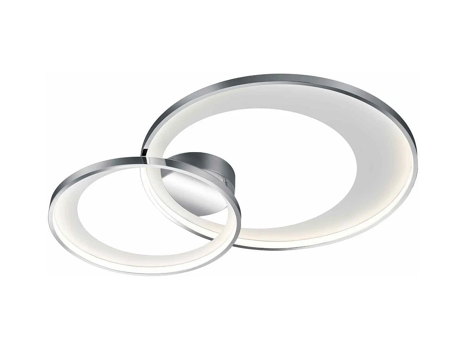 Plafoniera LED doppio cerchio, metallo, bianco, L 80 cm, Granada