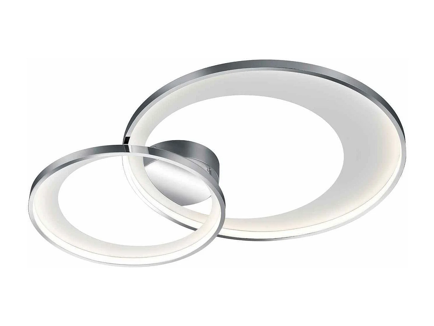 Plafoniera LED doppio cerchio, metallo, bianco, L 80 cm, Granada