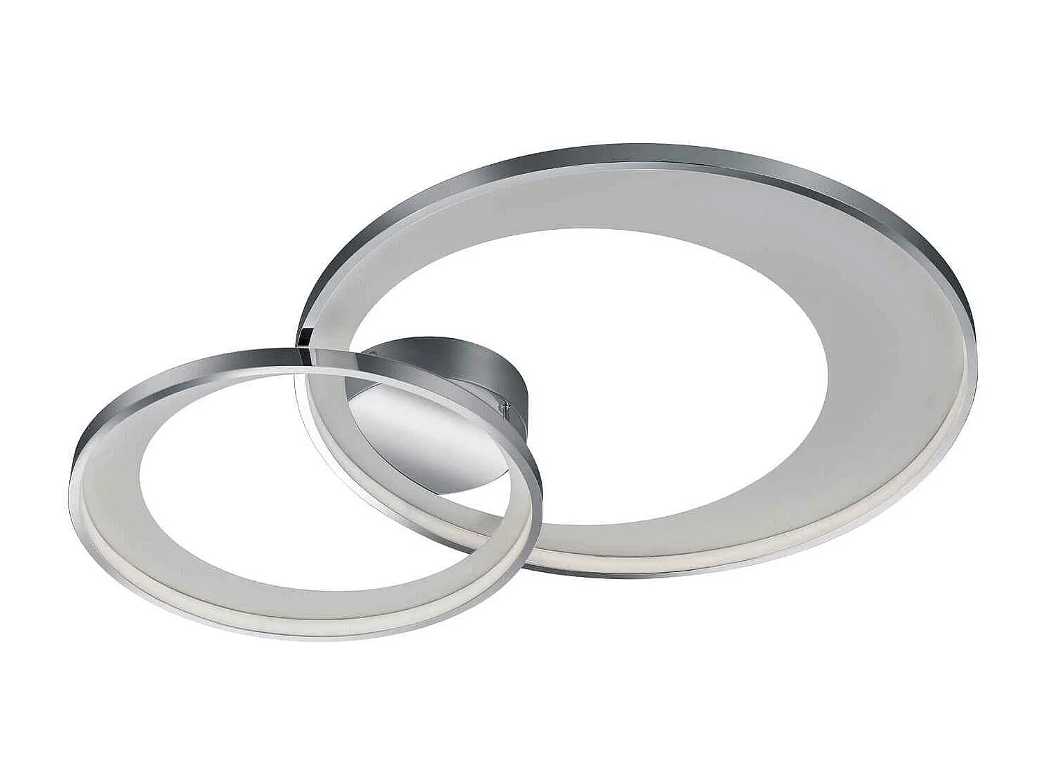 Plafoniera LED doppio cerchio, metallo, bianco, L 80 cm, Granada