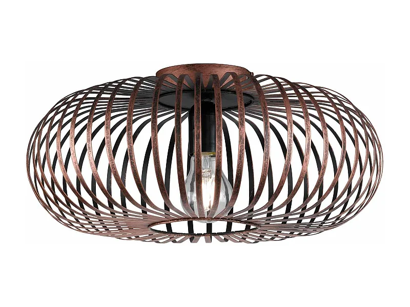 Plafoniera ellisse, metallo, rame antico, D 40 cm, Johann