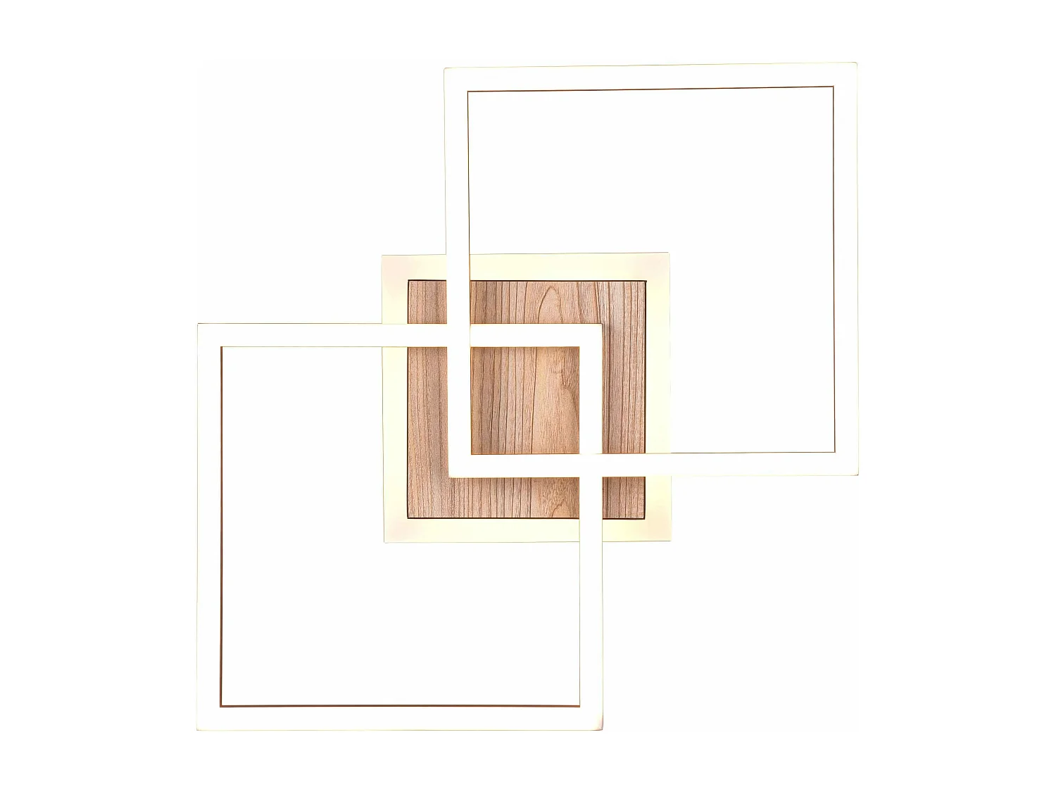 Plafoniera LED doppio quadrato, metallo, nero, L 58 cm, Giro