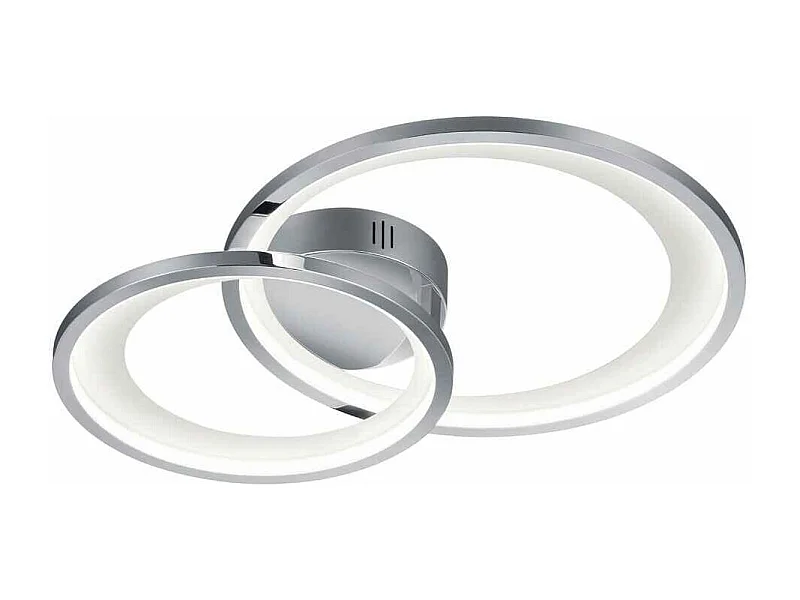 Plafoniera LED doppio cerchio, metallo, bianco, L 59 cm, Granada