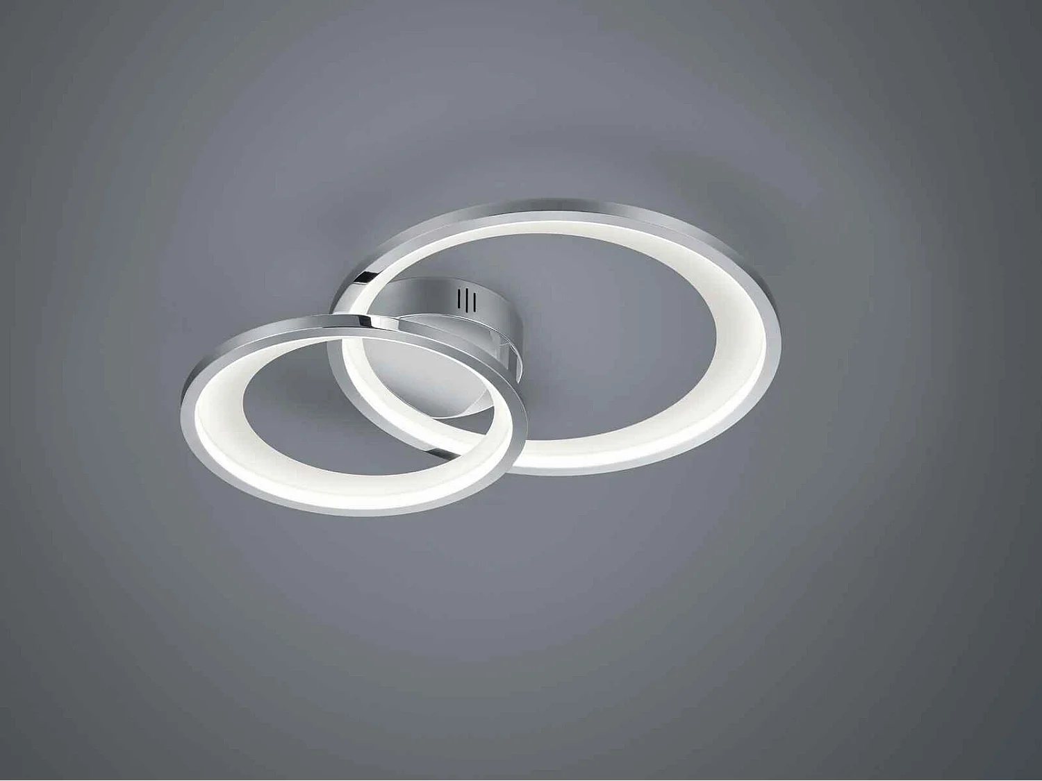 Plafoniera LED doppio cerchio, metallo, bianco, L 59 cm, Granada