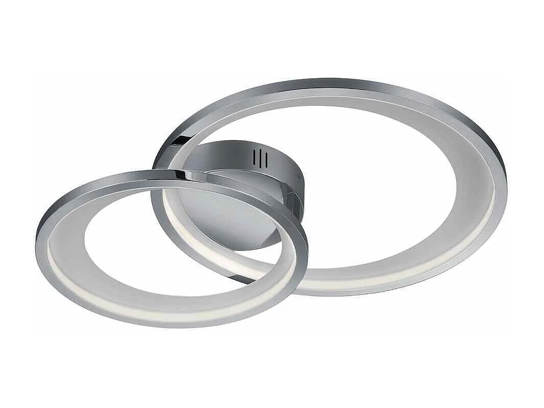 Plafoniera LED doppio cerchio, metallo, bianco, L 59 cm, Granada