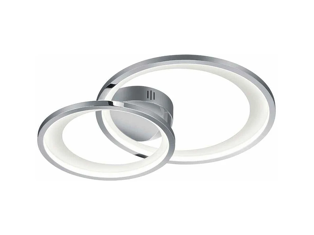 Plafoniera LED doppio cerchio, metallo, bianco, L 59 cm, Granada