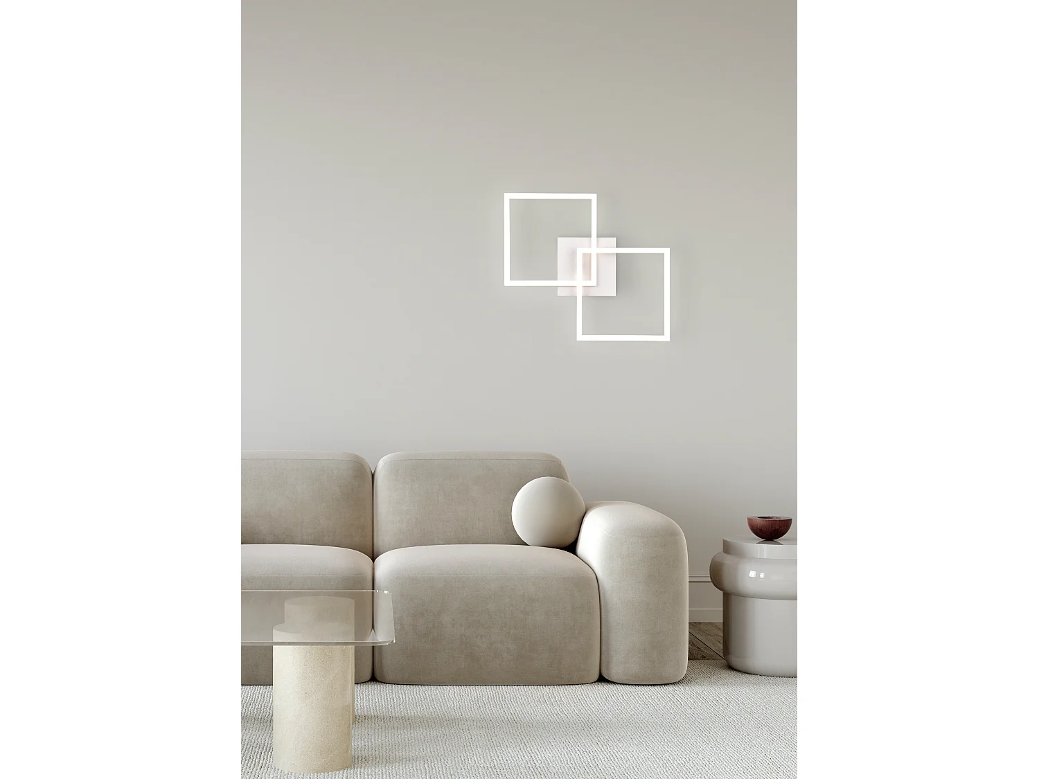 Plafoniera/Applique LED, metallo, bianco, L 44,6 cm, Trail