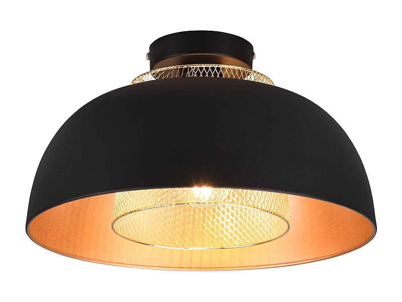 Plafoniera, metallo, nero e oro, D 35 cm, Punch
