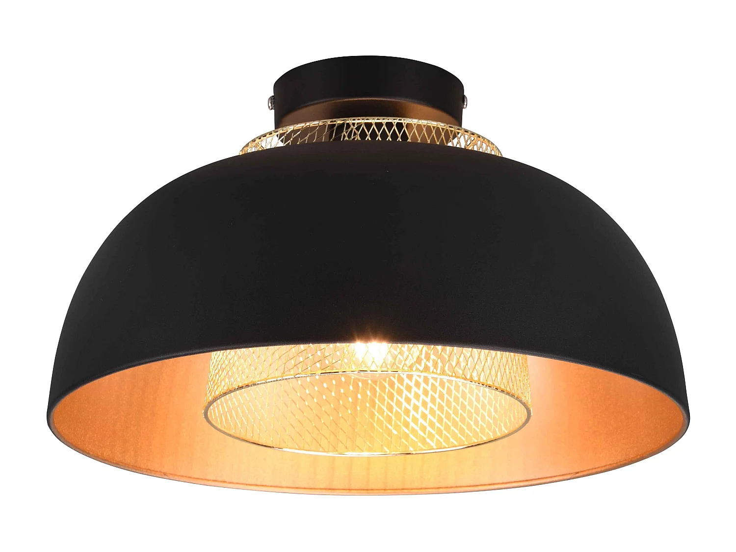 Plafoniera, metallo, nero e oro, D 35 cm, Punch