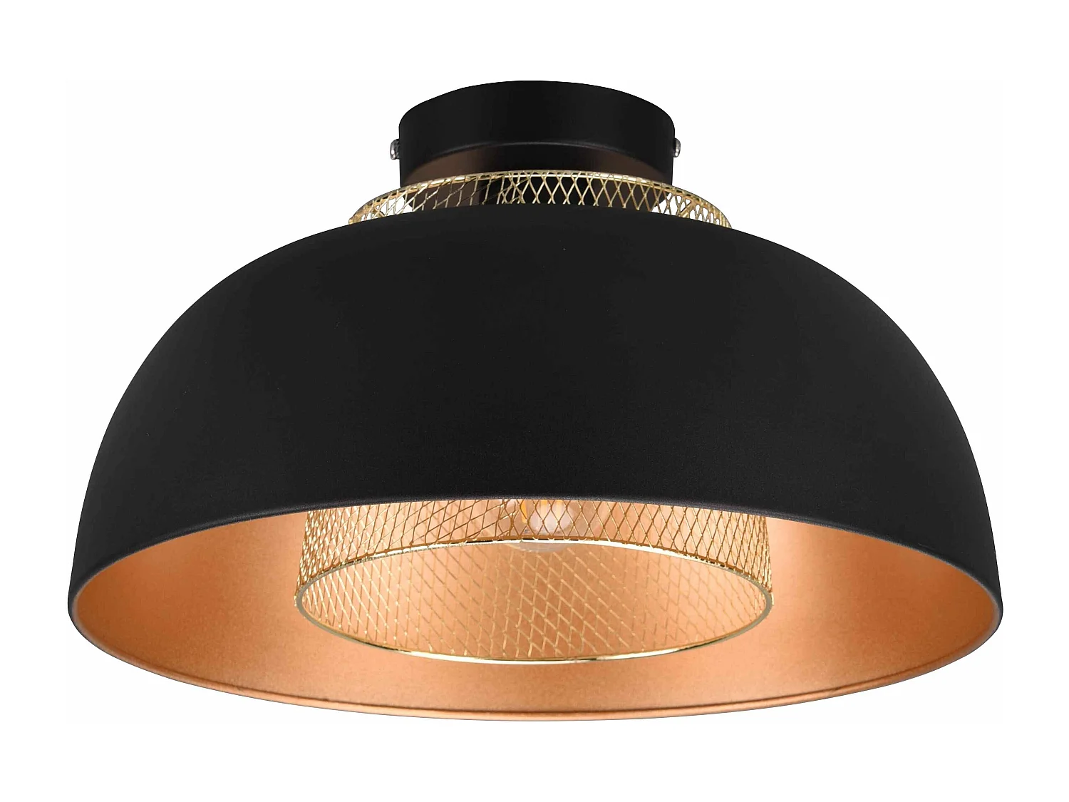 Plafoniera, metallo, nero e oro, D 35 cm, Punch