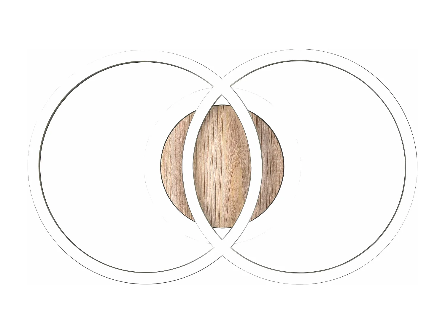 Plafoniera LED doppio cerchio, metallo, nero, L 47 cm, Giro