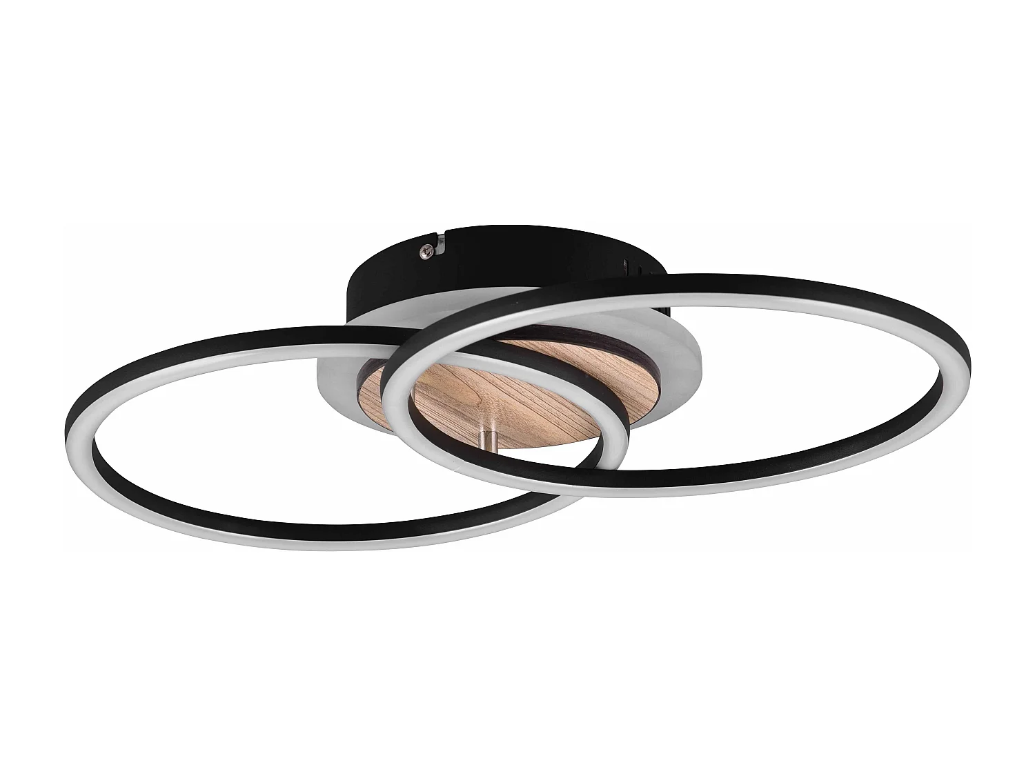 Plafoniera LED doppio cerchio, metallo, nero, L 47 cm, Giro
