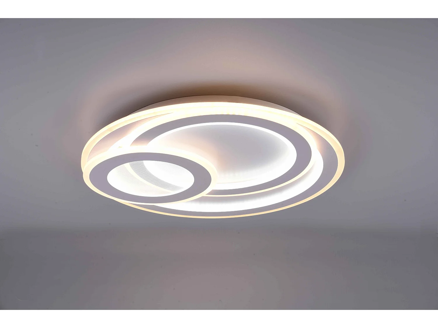 Plafoniera LED cerchi, metallo, bianco, D 51 cm, Mita
