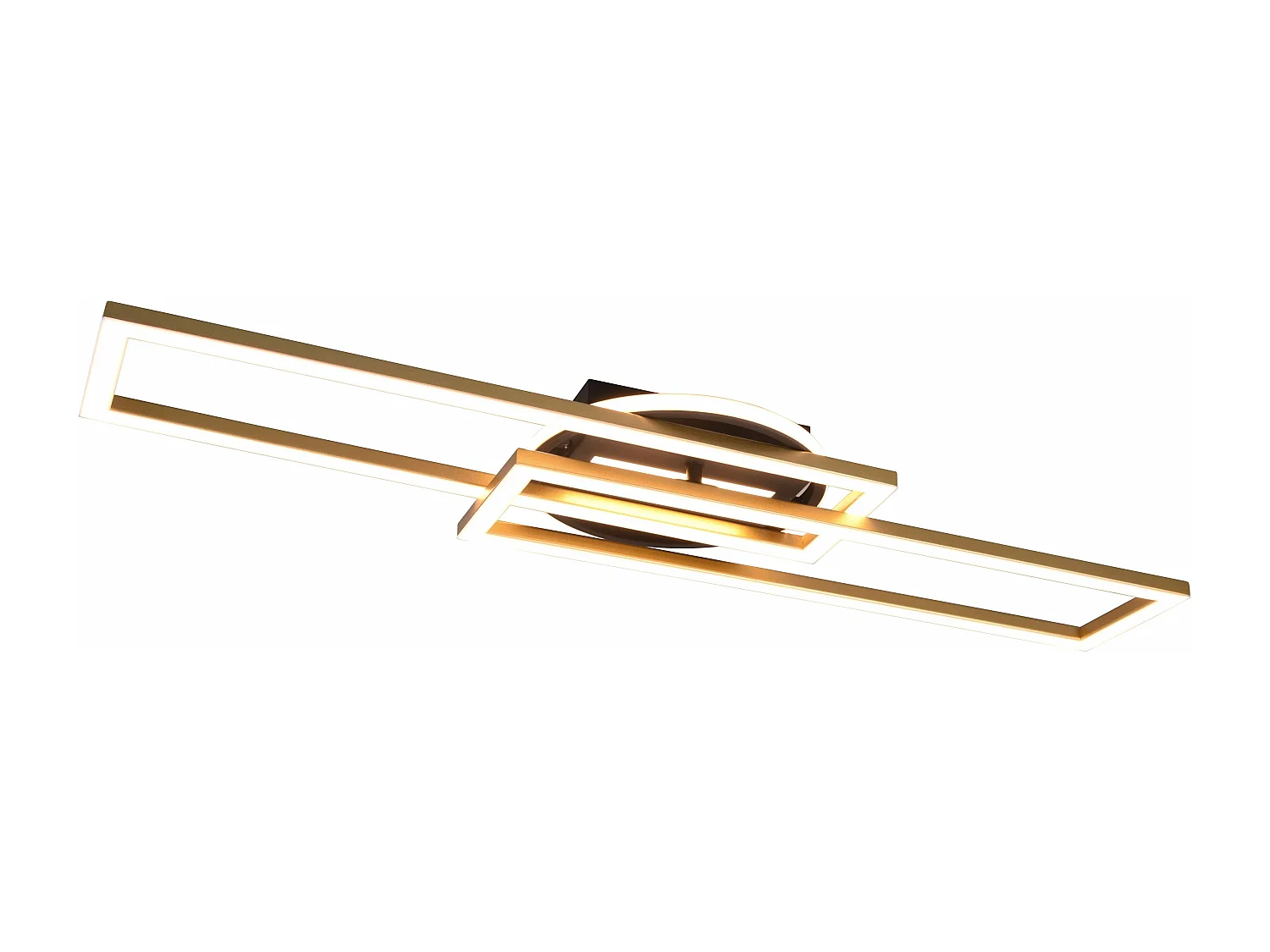 Plafoniera LED orientabile, base illuminata, nero e oro, L 90 cm, Twister